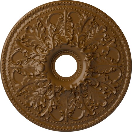 Ekena Millwork Ashley Ceiling Medallion (Fits Canopies up to 4 3/4"), 23 7/8"OD x 4"ID x 2 1/8"P, Smokey Topaz CM23ASSTF